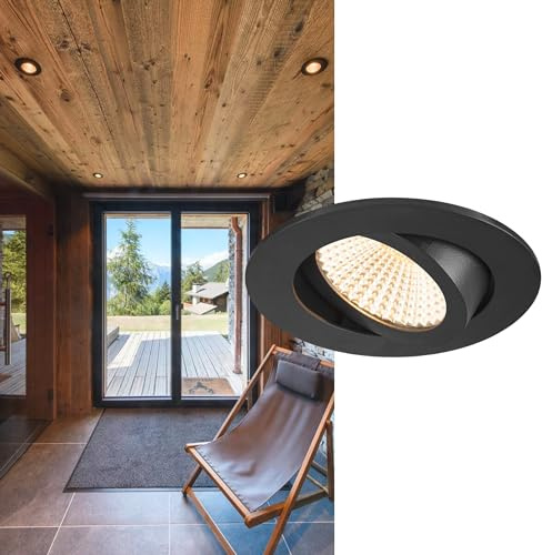 SLV NEW TRIA UNIVERSAL 68, Deckeneinbauleuchte, 2500/3000/4000K, 60°, IP 20, rund, schwarz