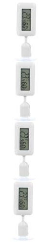 Yardwe 4 Stück Reptilien-hygrometer Mini-saugnäpfe Mini-zubehör Digitales Hygrometer Temperatur- Und Feuchtigkeitsmesser Reptilienterrarien Abs Rotieren Leopardenmuster Weiß Panzer