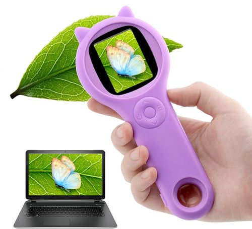 Kids' Mini Digital Microscope - 500X Portable Handheld Magnifying Glass for Age 3-8, Educational Science Toy