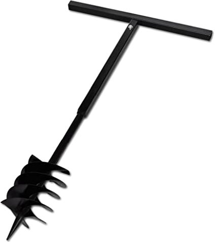 LXYZWRW Furniture Select Erdbohrer mit Griff Schlangenbohrer 180 mm Dreispiralen Stahl schwarz