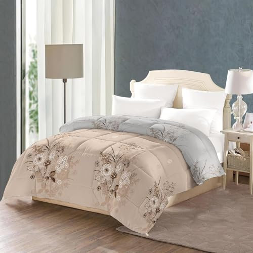 Bettdecke 200x220 Ohne Bezug Nutzbar, Löwenzahn Blumendruck Bettdecken Waschbar Ganzjahresdecke Retro Stil 4 Jahreszeiten Steppdecke, Bettzeug Microfaser mit 2 Kissenbezug für Sommer Winter Doppelbett