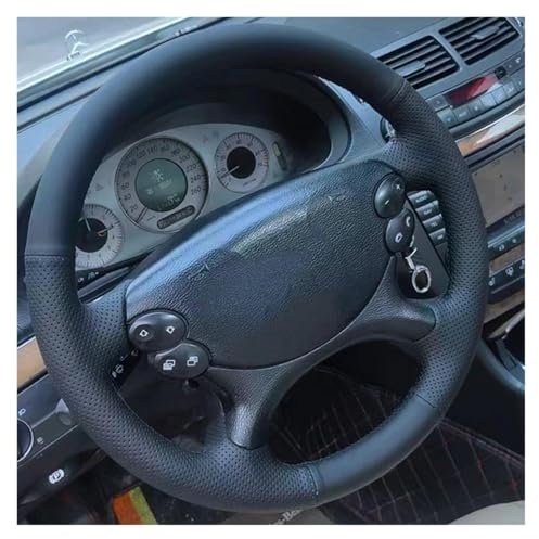 Lenkrad Bezug Auto-Lenkradbezug Aus Echtem Leder Für Mercedes Für Benz E-Klasse W211 E230 E280 E350 CLS-Klasse CLS350 CLS500 Lenkradabdeckung(Perforated Leather)
