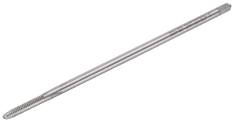 sourcing map Machos de fresado de rosca, 4-40 UNC de acero de alta velocidad 6542 (HSS6542) 3 flautas rectas rosca de tornillo de máquina, 4 pulgadas de longitud (extra largo)