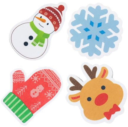 DECHOUS 4pcs Holiday Dishwashing Sponges Set Snowman, Glove, Reindeer, Snowflake Shapes Reusable Kitchen Scrub Sponges for Household Cleaning and Dishwashing