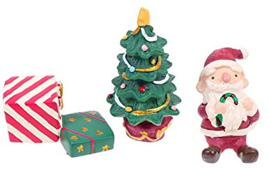 YARNOW 3stücke Weihnachts-Desktop-dekor Fischbecken-Statue Aquarium-Dekoration Tischdeko Weihnachtsdeko Fischbecken-dekor Aquarium-landschaftsbau Ornament