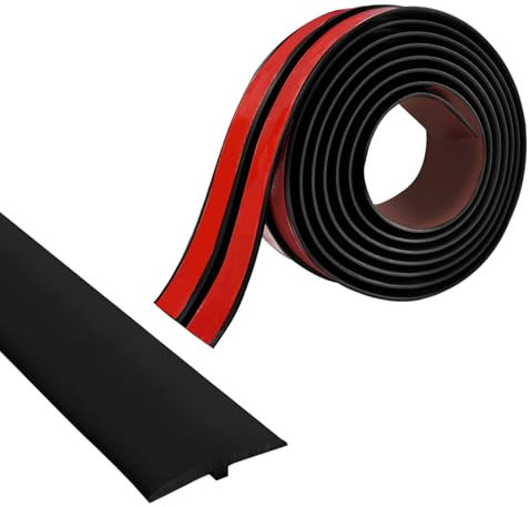 Profilo di Transizione Pavimento, Soglia di Dislivello Pavimento 5 X 300 cm, in PVC, Per soglie porta e connessioni parquet/piastrelle (nero)