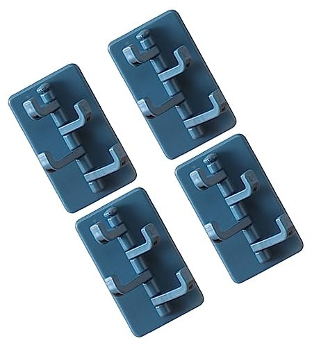 VILLCASE 4 Stück Selbstklebende Klauenhaken Aus Abs Kunststoff 180° Drehbare Aufhängehaken Für Zuhause Schrank Organizer Und Garderobe in Dunkelblau