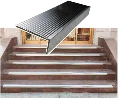 Non-Slip Stair Nosing Edge Trim L-Shaped Aluminum Stair Nosing For Step Edge Protector, Stair Edging, Transition Strip, Metal Corner Trim(W 2.5CM(1IN),L 130cm(51 in))