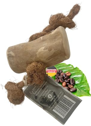 Zoys® Kaffeeholz Kokosseil M – Natürlicher Kauartikel & Zerrspielzeug für Hunde >15 kg – Koffeinfrei, splitterarm – Unterstützt Zahnreinigung – Robust nachhaltiges Hundespielzeug