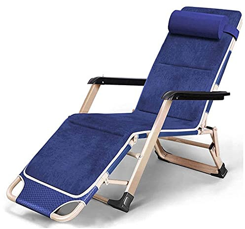 Silla de salón, enorme silla reclinable para personas infalibles de acero metálico de acero plegable acampando chaise longue jardín de jardín al aire libre cuenca silla cero gravedad (b) FANDIAO