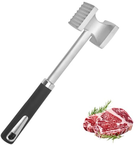 Graplan Meat Tenderizer, Heavy Duty Manual Hammer Mallet Tool, Double Side, Meat Tenderiser Mallet for Steak, Chicken, Fish, Pork, Good Grips