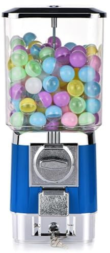 Gumball Machine para niños, máquinas expendedoras de dulces con 200 bolas vacías y 100 tokens de acero inoxidable, máquina de chicle operada por monedas para tiendas de juegos blue