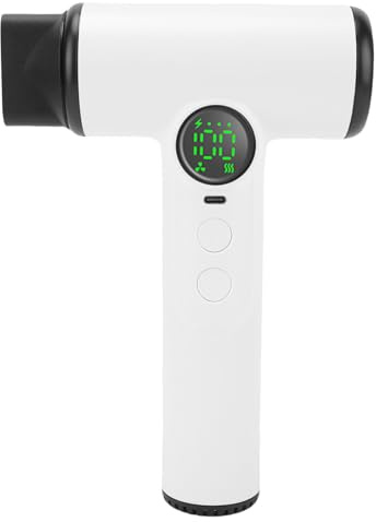 CCYLEZ Secador de Cabello Inalámbrico, Secador de Soplado con Batería Recargable, Configuración de 100 Calor y Velocidad 30000 Rpm con Pantalla Digital y Función de Memoria, para (WHITE)