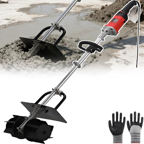 smafoseedding Betoniera Elettrica Commerciale per Cemento E Fango con Tubo dell'Acqua da 10 M - Betoniera Portatile da 1700 W, Larghezza 32 Cm, Protezione da Surriscaldamento MotorOilType