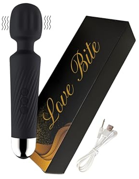 LOVE BITE Wand Vibabrator for Women - Wand Vibrator with Textured Silicone Head, 20 Modes 8 Speeds Vibrator Wand, Quiet Rechargeable Magic Wand Vibrator, Adult Sex Toys