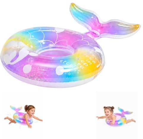 POPOYU Pool Inflatables Pool Floats,Inflatable Swimming Rings for Kids,Pool Tubes SwimmingPool Toys Rubber Ring for Swimming Pool&Beach Party Decorations,Kids Summer Gifts（age 6+）