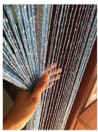 Eyotool 1x2 M Door String Curtain Rare Flat Thread Fringe Panel Room Divider Cute Strip Tassel for Wedding Coffee House Restaurant Parts