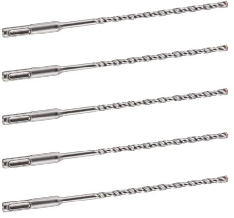 Rennie Tool 5pcs 6.5mm x 210mm Long SDS Plus Masonry Drill Bit | Tungsten Carbide Tip SDS+ Hammer Drill Bits For Concrete, Brick, Stone, Masonry, Block, Cement, Mortar. 6.5mm SDS Drill Bits