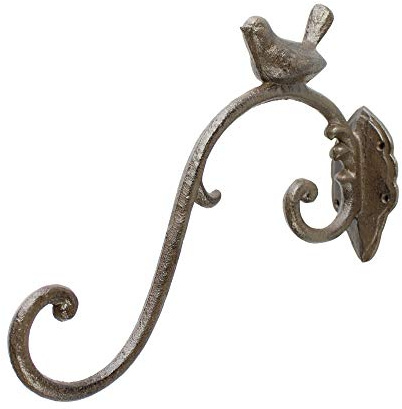 Blumenampelhalter mit Vogel aus Gusseisen Wandhaken Metall