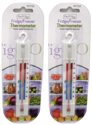 RYSON 2 Pack Fridge & Freezer Thermometer Kitchen Tool REFRIGERATORS Temperature Coloured
