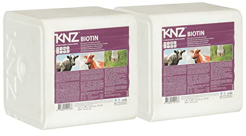 KNZ 10kg Leckstein Biotin Salzleckstein Mineralleckstein mit Selenium Block weiß 2 Lecksteine je 10kg Biotin Block mit Selenium