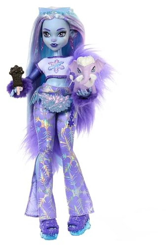 Monster High Poupée Articulée Abbey Bominable Fille du Yeti avec Mammouth Laineux Tundra, Accessoires Effrayants Inclus, À Collectionner, Jouet Enfant, A Partir De 4 Ans, HNF64