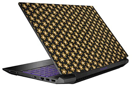 Head Case Designs Officially Licensed Ninola Black Gold Floral Vinyl Sticker Skin Decal Cover Compatible With HP Pavilion 15.6 15-dk0047TX