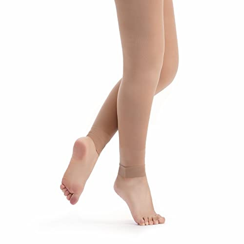 tanzmuster Ballettstrumpfhose Damen - Nina - ohne Fuß - Bronze Größe S - Strumpfhose hautfarben fürs Ballett - Ballettkleidung für Erwachsene