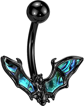Treuheld® Piercing Banane mit Fledermaus und Perlmutt | 2 Farben