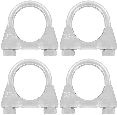 4er Set U Bügel Rohrschellen M8 x 35mm extrem belastbare Montageschellen aus verzinktem Stahl (4 Stk. M8 x 35 mm)