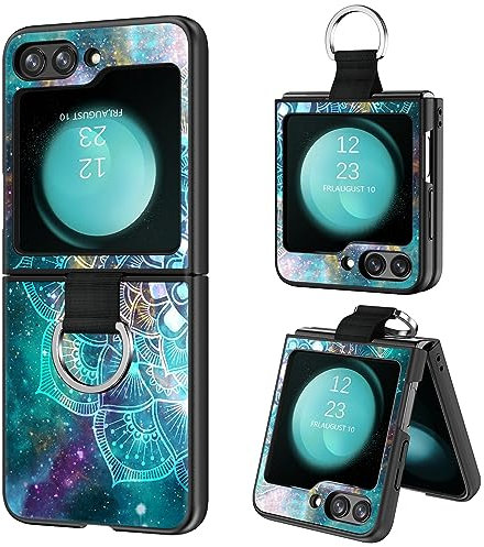 BENTOBEN für Samsung Galaxy Z Flip 5 5G Hülle, Handyhülle Samsung Z Flip 5 5G Case Slim dünn Mandala Nebula Muster PC Schale mit TPU Bumper Kratzfest Schutzhülle Hülle für Samsung Z Flip 5 5G 6.7