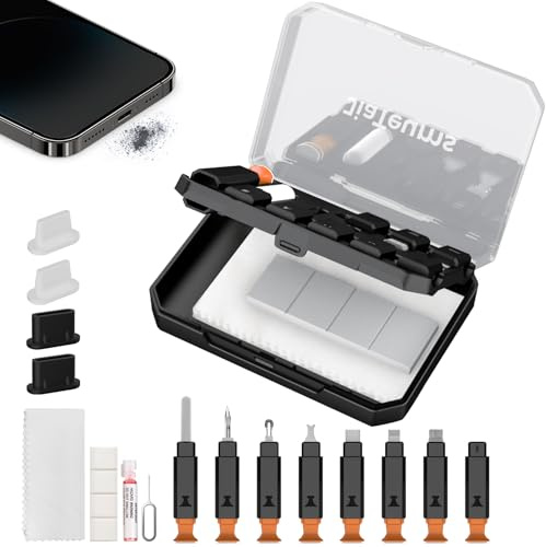 JiaTeums Rengörings- och reparationssats Airpod Cleaner Kit, multirengöringsverktyg för laddningsport och laddningskabel, telefonport och kabelrengöring för iPad Pro, högtalare och elektroniska