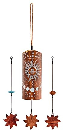 Sonic Energy Cosmic Bamboo Chime, Luna, Walnuss (CBCLUNA) | Abend-Stimmung, 432 Hz, 43x6,5x6,5 cm, 155 g, inkl. 2 Pendel (Holz, Acryl), Bambus, Zambesi Redwood, Stahllegierung