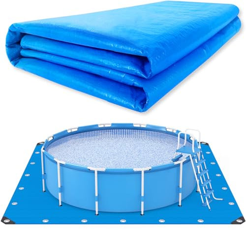 UJG 18 x 18 Ft Swimming Pool Ground Cloth Square Swimming Pool Liner Pad for Above Ground Swimming Pools Heavy Duty Pool Ground Mat Protector Pad Prevents Punctures Pool Tarp