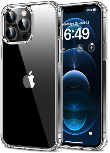 HOOMIL Hülle für iPhone 12 Pro Max, Anti-Vergilbung, Transparent | Stoßschutz, Durchsichtige Kratzfeste Harte Rückseite, Unterstützt Kabelloses Laden