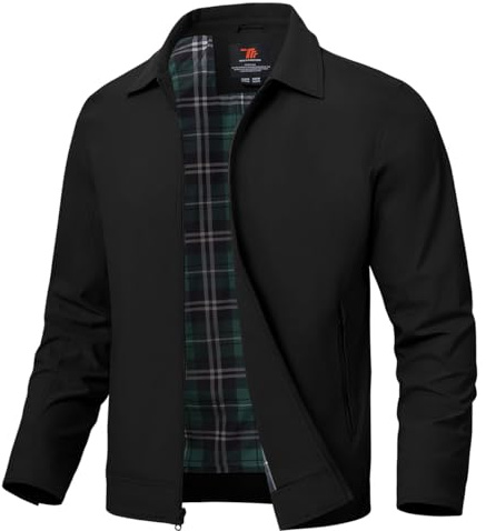 YSENTO Veste bomber légère pour homme - Veste d'été mi-saison - Veste d'aviateur coupe-vent, Noir , XL