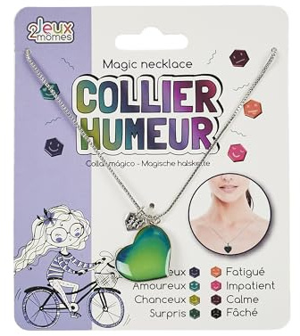 Jeux 2 mômes Collier d'Humeur Change de Couleur Accessoire Multicolore | Polyester, collier d'humeur, 33x2,8 cm, change de couleur selon l'humeur, accessoire fantaisie, enfant, jaune rouge et bleu