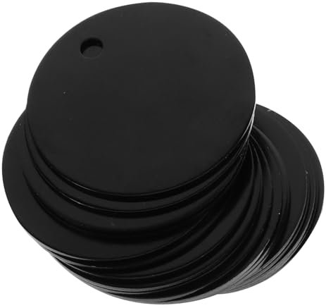 SEWACC 25stücke Rund Aluminium Haustier Anhänger Blanko Tags Für Hund Welpen Diy Anhänger Zubehör Rostfrei Und Korrosionsbeständig Schwarz