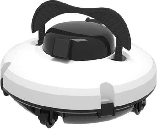 Cordless Robotic Pool Cleaner, Pool Vacuum with Dual-Drive Motors, Self-Parking Technology, for Above-Ground/In-Ground Flat Pools up to 1000 Sq.Ft (Lasts 120 Mins),White,UK