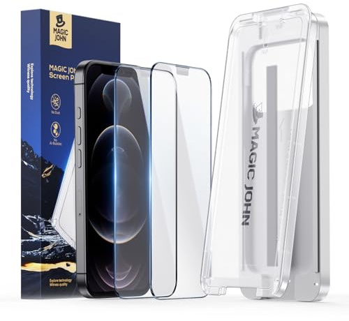 MAGIC JOHN für iPhone 12 Pro Max für Upgrade Bildschirmschutz (6,7 Zoll), mit einfachem Einfache Installation, HD Klar, Befestigungswerkzeug, Hüllenfreundlich, 2 Stück