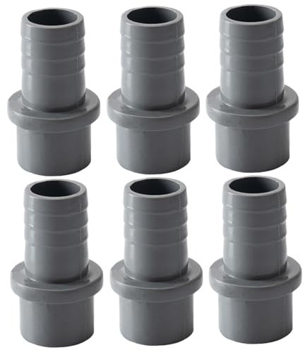Connettori a tubo in PVC, collegamenti per tubi di riduzione da 6 pcs da 25 mm OD da 20 mm PVC connettori, connettore pratico dell'adattatore di accoppiamento dritto, grigio, raccordi