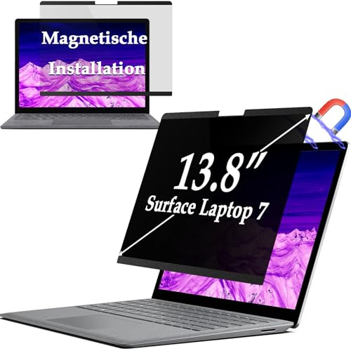 IPROKKO Magnetischer Blickschutzfilter für Microsoft Surface Laptop 7-13.8 Zoll, Abnehmbar Blaulicht Privacy Screen Foile Blickschutzfolie Sichtschutz Sichtschutzfilter Sichtschutzfolie