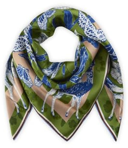 CODELLO Premium Seidentuch Pattern Mix Farbe grün