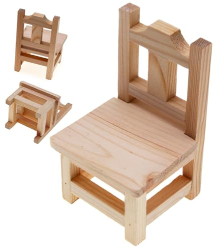 Accessories Furniture, Wooden Tiny Furniture Dolls Miniatures | Small Furniture, Miniature House for Garden Children, Young People, Elderly