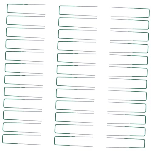 ORFOFE 50 Piezas Grapas Metálicas Galvanizadas Verdes para Césped Artificial de Estacas Duraderas para Jardín y Huerto Picas Profesionales para Fijación de Mallas y Césped