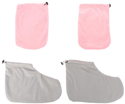 Alipis Set 4 Pezzi Guanti e Calzini per Paraffina Fascia Elastica, Copertura Protettiva Confortevole per Cura Mani e Piedi in Salone di Bellezza