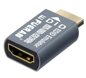 FUERAN Adaptateur HDMI EDID Emulator, 1920X1080@60/120/240Hz Passthrough, Plug & Play, Compatible Mac, Thunderbolt vers HDMI, Switches, Récepteurs AV, Extenders (1920X1080@120/240Hz)