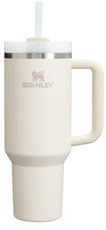 STANLEY 1913 Quencher H2.0 Flowstate Tumbler 1.2L - Cold for 11 Hours - Iced for 48 Hours - Metal Water Bottle with Straw, Handle and Lid - Dishwasher Safe - Travel Mug for Cold Drinks - Cream 2.0