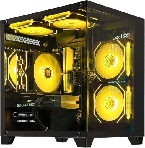 AEXPXO Gaming PC Desktop,Prebuilt Gaming Computer with,AMD Ryzen 7 5700X 3.4GHz,RTX5060 8GB GDDR7 DLSS4,16GB DDR4 RAM 3200MHz,1TB NVME SSD,ARGB Cooling Fan,Supply WiFi Support