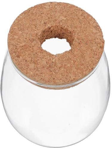 HANABASS Lot de 2 Bocaux Hydroponiques en Verre Grand Format avec Bouchon en Liège Perforé, Contenants pour Plantes Hydroponiques D’intérieur, Vase de Propagation pour Orchidées,